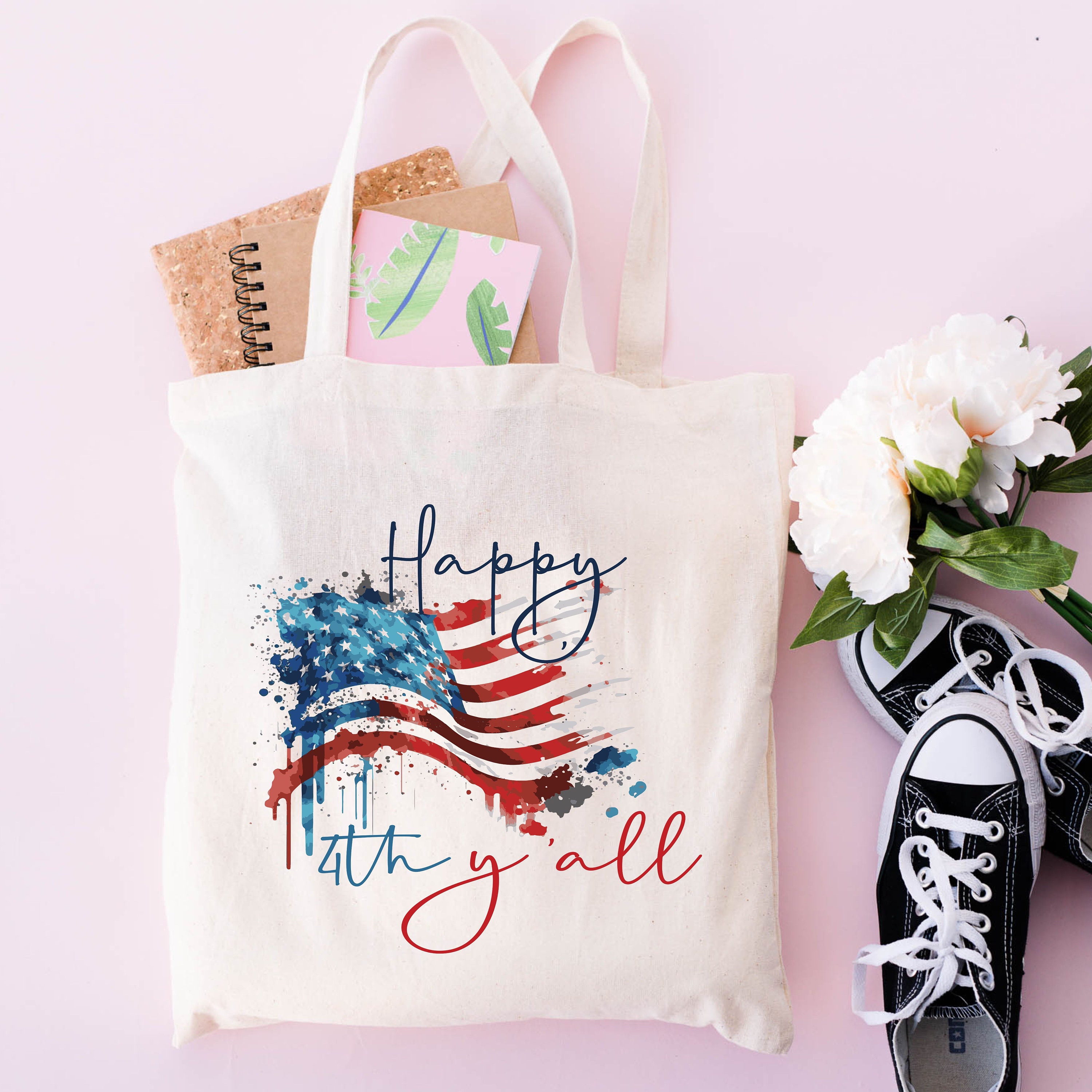 Cool Canvas American Tote Bag Pretty 4th July Flag Tote Bag Etsy