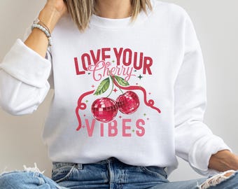 Retro Cherry Vibes Sweatshirt: Foodie Geschenk