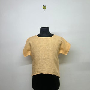 Linnen blouse, linnen top, linnen tuniekjurk, zomerjurk, asymmetrische top, linnen shirt voor dames, natuurlijke linnen jurk, gewassen zachte tuniek