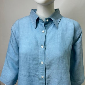 Puur linnen shirt voor de zomer, linnen shirt, dames 3|4 mouw linnen top, linnen jurk, zomerjurk