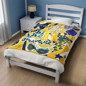 Couverture pelucheuse en velours côtelé « Bed Party » de l&#39;Université du Delaware