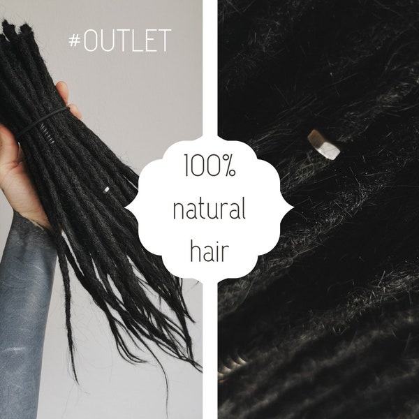 OUTLET human hair dread extensions | natural dreadlocks set | black dreads | loose ends | HH locs | heavy crocheted