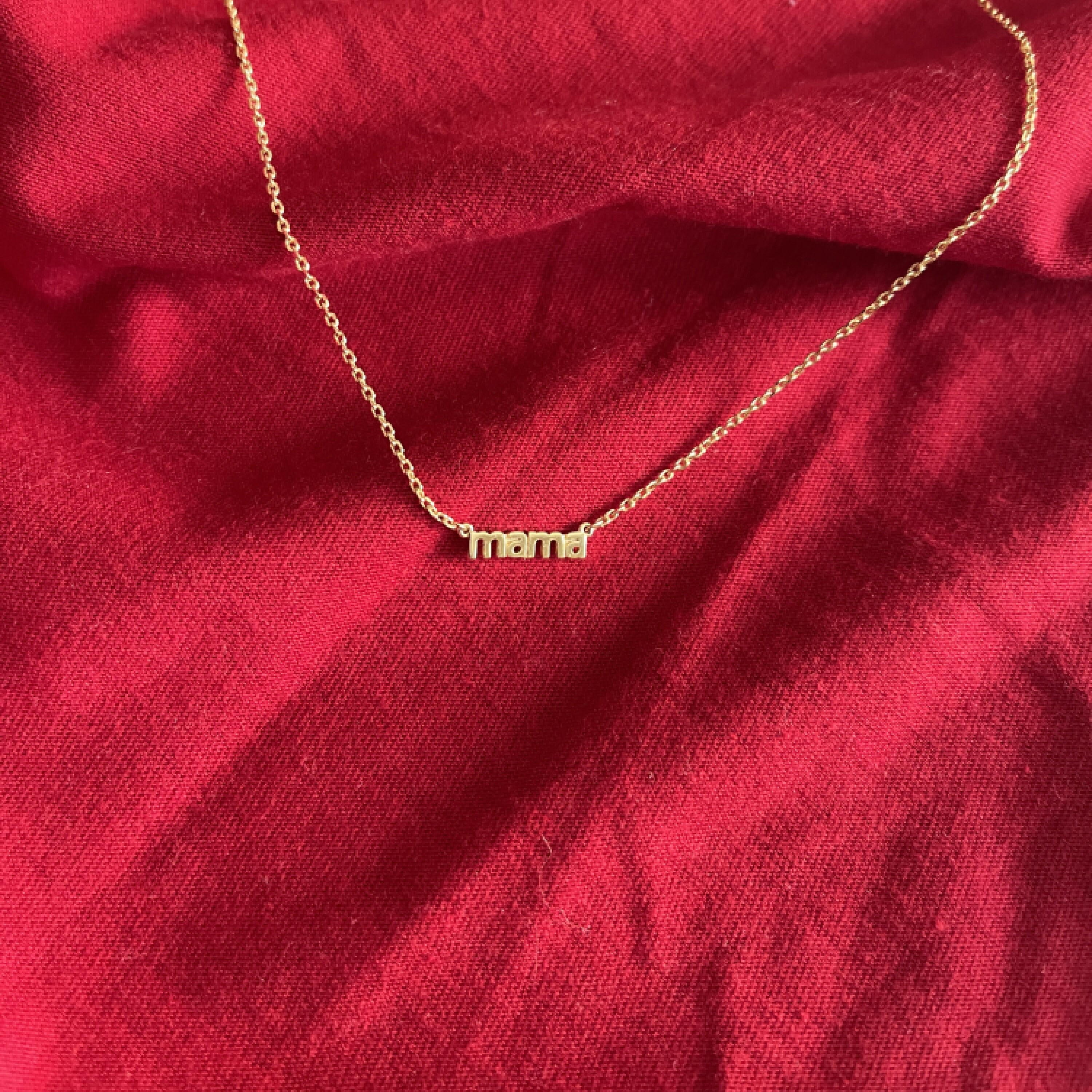 Personalized Name Necklace, Customized Name Plate Jewelry, Gold Mama