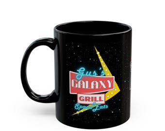 Gus's Galaxy Grill e Space Eats - Tazza da caffè a tema Balle spaziali (11 oz, 15 oz)