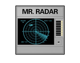 Mr. Radar - Adesivi in vinile Kiss-Cut a tema Balle Spaziali