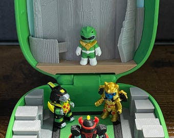 Set da gioco MetaBits PocketPaks a tema Power Ranger Green Ranger Zord Battle