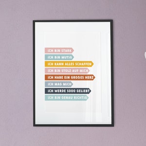 Kinder Affirmationsposter Mutmacher SOFORT-Download Poster Affirmationen für Kinder | Poster Kinderzimmer | Affirmationskarten