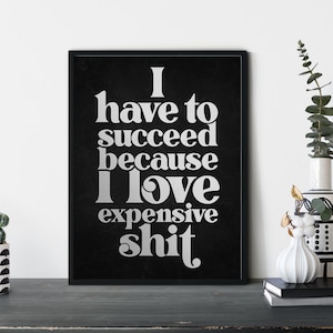 Funny Office Quote, Typography, Black and White Inspirational Poster, Modern Wall Art, Instant Download