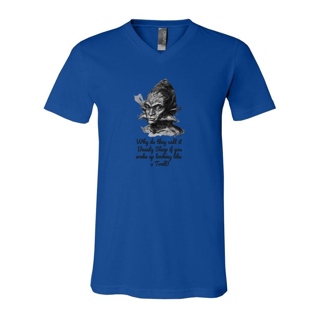 Why Do They Call It Beauty Sleep Unisex Jersey V neck Tee Apparel why-do-they-call-it-beauty-sleep-unisex-jersey-v-neck-tee-apparel