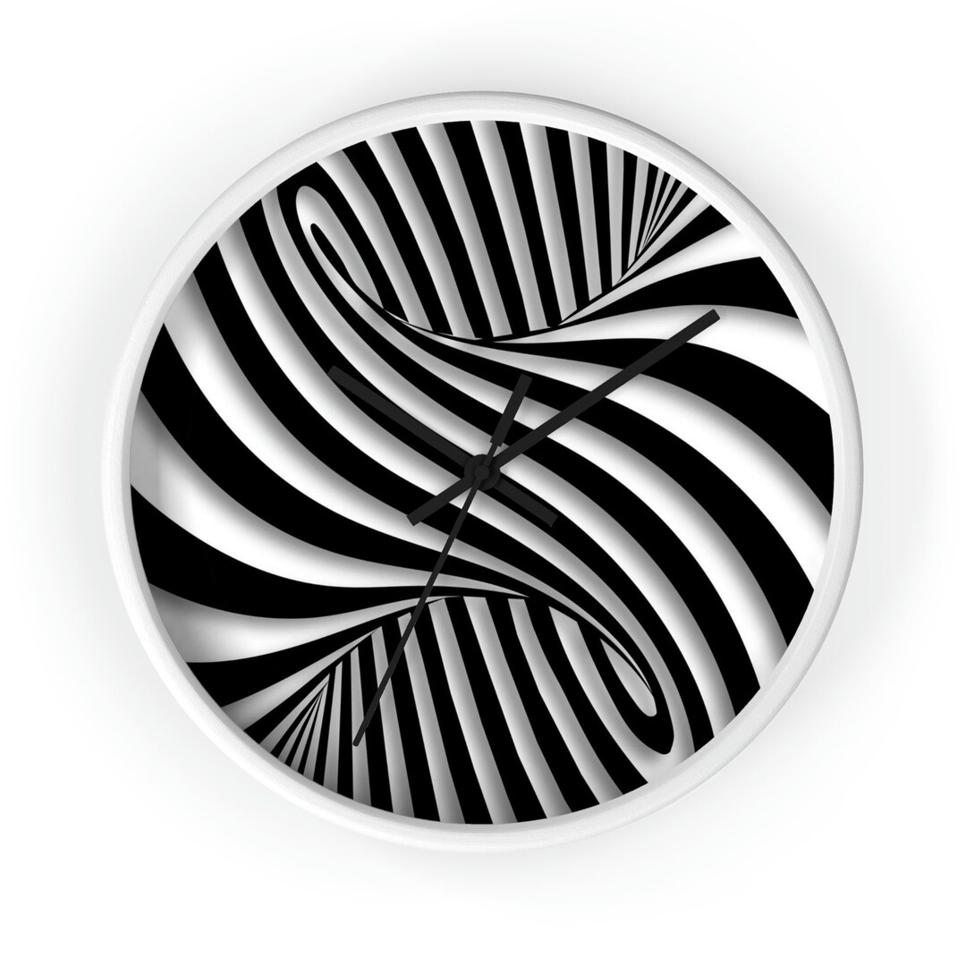 Abstract Black & White Wall Clock, Fantasy, Home Decor, Fantasy Decor