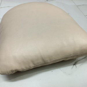 Lammleder Beige ROUND Stuhlauflage Bezug | Sitzkissenbezug für Zuhause, Büro, Hocker & Auto | Ideal für Stuhlkissenbezug