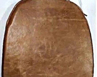 Lambskin Leather Tan BROWN ROUND EDGE Chair Pad | Dining Seat Pad for Home and Office | Dine Leather Chair Cushion| Tolix Style Chair Pad