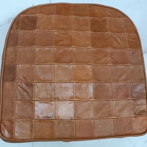 Cojín de asiento de cuero marrón antiguo / Yoga, meditación, cojín de suelo / Cojín de banco de cuero estilo TOLIX con inserto - Grosor 5 cm /