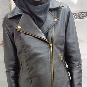 Women's BLACK Leather Jacket , Best Selling Genuine Ladies REAL Leather Jacket , Black  Motorcycle BIKER Slim Fit Vintage Coat