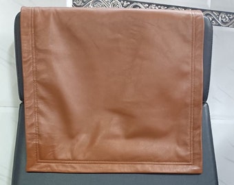 Real Lambskin Leather Recliner, HEADREST TAN COLOUR, Furniture Protector, Theater Seat Cover - Tan