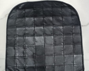 Leren zitkussen ZWART | Leren stoel, bank, vloer, meditatie, eetkamer en huisdierkussen in Tolix-stijl met inzetstuk - dikte 2"(5 cm)