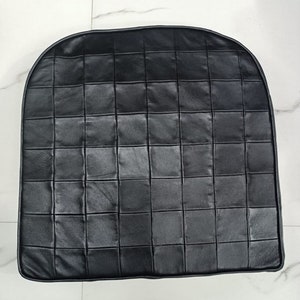 Leder Sitzkissen SCHWARZ | Tolix Style Leder Stuhl, Bank, Boden, Meditation, Ess- & Haustierbett Kissen mit Einsatz - Dicke 5 cm