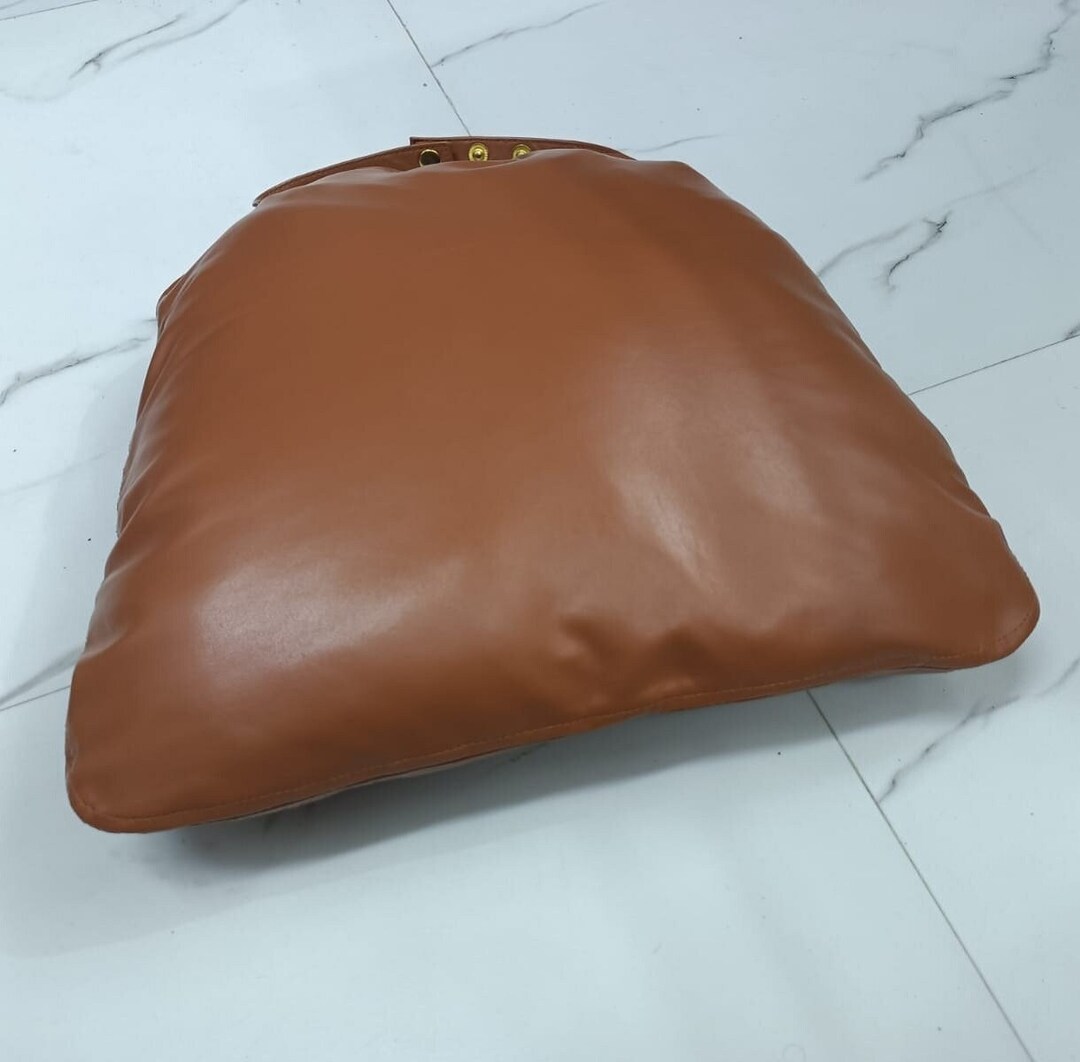 Lambskin Leather ROUND Edge Chair Pad Cover TAN Dine Leather Chair Pads