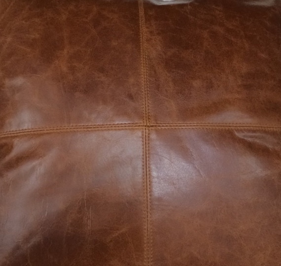 Leather ANTIQUE BROWN Color Cushion COVER , Handmade Soft Genuine Leather Pillow Case , Living Home Décor, Housewarming , Throw Case Cover