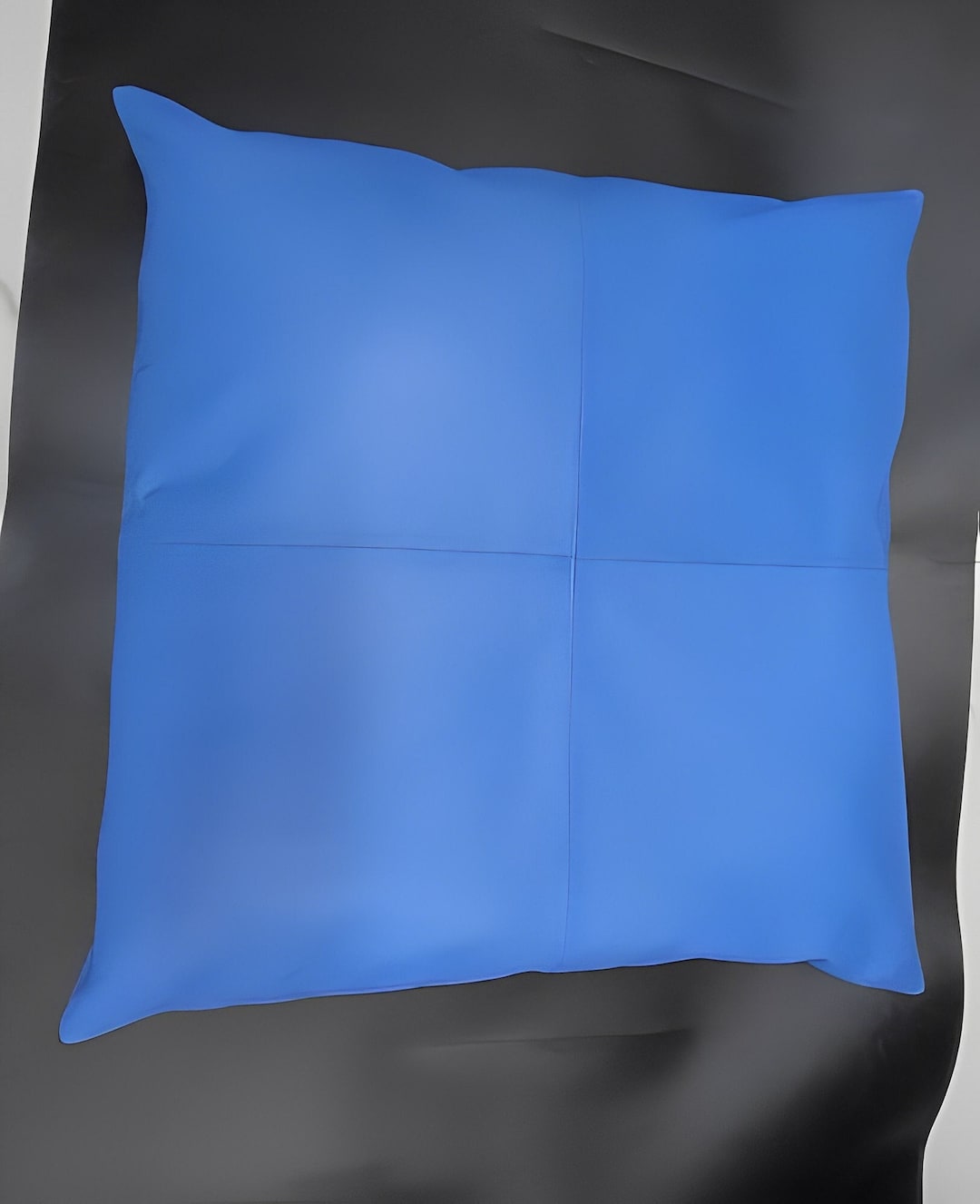 Lambskin Leather Pillow Cover BLUE Leather SQUARE Cushion Etsy