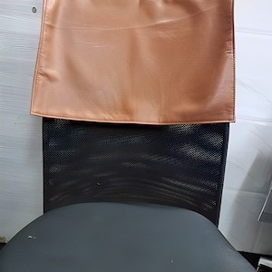 Genuine Sheepskin Leather Recliner Chair & Sofa HEADREST Cover, Furniture Protector, LOVESEAT Cover, Leather RECLINER Slipcover - Tan Brown