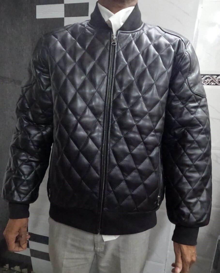 Diamond quilted bomber jacket best sale