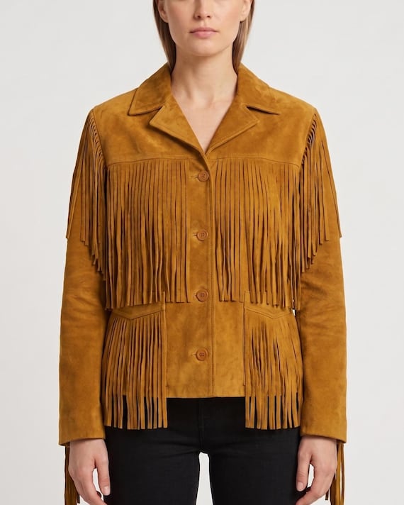 Brown Suede Jacket Women | Fringe Suede Jacket | Fringe Jacket Women | Gift For Her | Cowgirl Coat | Fringe Coat Women | Brown Jacket Women