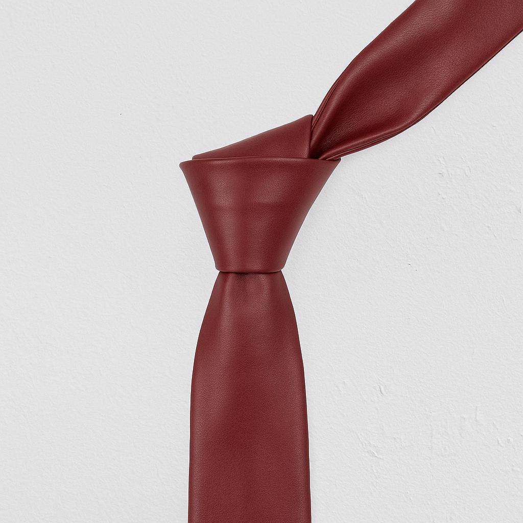 Cravatta Uomo In Pelle Di Agnello Morbida - Colore Marrone, Elegante Per Matrimonio E Festa, Fatto A Mano In India
