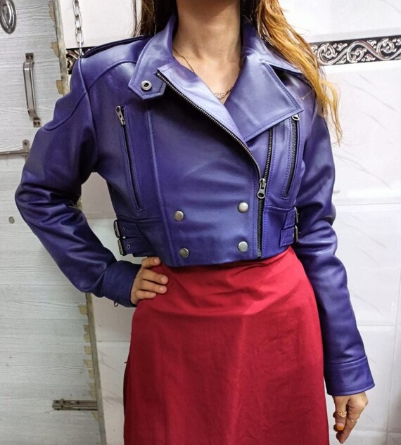 Girls purple leather jacket 2025 Girls purple leather jacket 2025