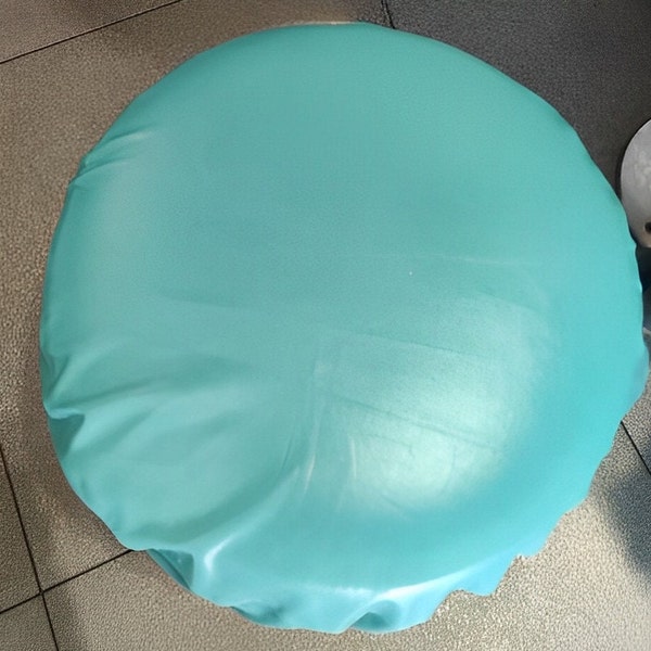 Housse de tabouret de bar rond en cuir TURQUOISE, housse de protection de meubles, housse de repose-pieds élastique, housse de tabouret de patio Bistro, installation facile