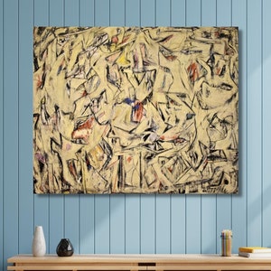 Excavación de Willem de Kooning, diseño de arte mural en lienzo, impresión expresionista para decoración del hogar y la oficina, póster o lienzo listo para colgar.
