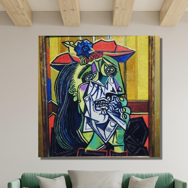 Pablo Picasso Canvas Wall Art Print, De huilende vrouw schilderij ontwerp, poster voor thuis, kantoordecoratie, poster of canvas klaar om op te hangen