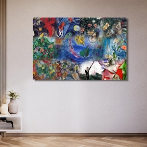 Marc Chagall-canvas, Chagalls wereld muurkunstontwerp, posterprint decor voor thuis- en kantoordecoratie, poster of canvas klaar om op te hangen