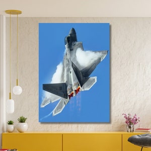 F-22 Raptor Fighter Jet Canvas Wall Art Design, Aircraft Poster For Home,Office Decoration, Poster Or Canvas Ready To Hang