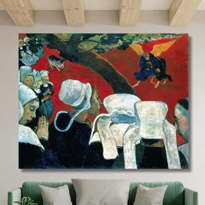 The Vision After The Sermon Paul Gauguin, Rembrandt Canvas Wall Art Design,For Home & Office Decoration,Poster Or Canvas Ready To Hang
