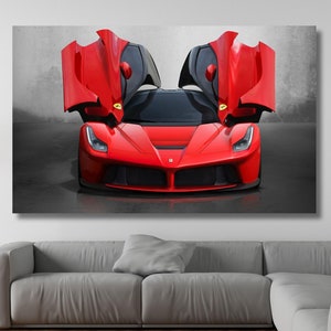 Ferrari Car & Gloves Poster,Ferrari Canvas Wall Art Design,Poster Print For Home Office Decoration, Poster Or Canvas Ready To Hang