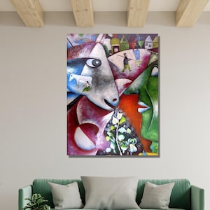 I and the Village Canvas Wall Art, Marc Chagall Print Design,Poster Print For Home Office Decoration,Poster Or Canvas Ready To Hang