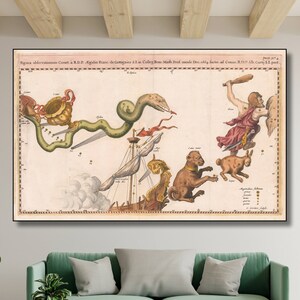 Póster de Stanisław Lubieniecki, diseño de arte mural, mapa celestial de 1668, impresión de póster para decoración del hogar y la oficina, lienzo listo para colgar.