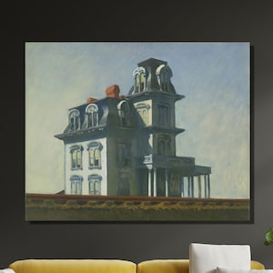 Edward Hopper Leinwand Wandkunst Design, House by the Railroad Print, Poster Print für Home & Office Dekoration, Poster oder Leinwand, fertig zum Aufhängen