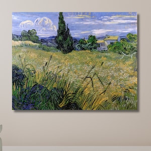 Vincent Van Gogh Canvas Wall Art,Green Wheat Field with Cypress Print,Impressionist Poster,Design,For Home & Office Decor,Ready To Hang
