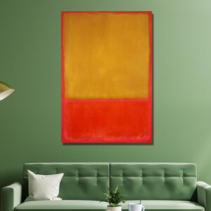 Ocker und Rot auf Rot Poster, Mark Rothko Leinwand Wand Kunst Design, Druck, Poster für Home & Office Dekoration, Poster oder Leinwand fertig zum Aufhängen