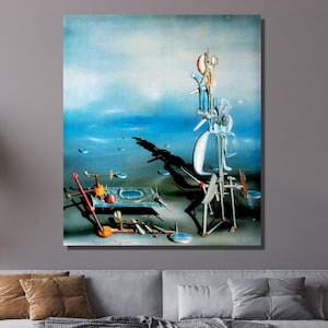 Unendliche Teilbarkeit 1942 von Yves Tanguy Leinwand Wand Kunst, Surreale Abstrakte Wand Malerei,Poster,Druck,Desing,Dekoration für Zuhause &Büro