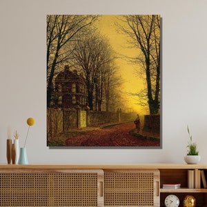 John Atkinson&#39;s Autumn Gold Canvas Print,Rural Landscape Wall Art Poster,Design,For Home & Office Decoration,Poster Or Canvas Ready To Hang