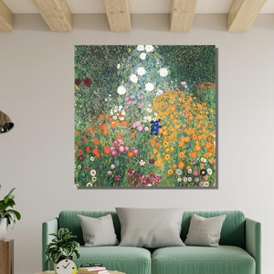 Gustav Klimt Canvas, Flower Garden Poster, Gustav Klimt Print Wall Art Design, For Home,Office Decoration,Poster Or Canvas Ready To Hang