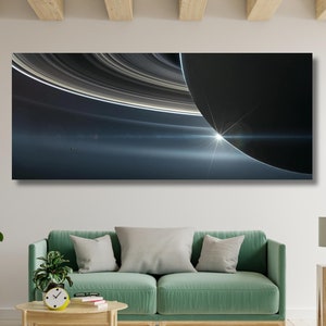 Póster de Saturno en lienzo, diseño de arte mural de galaxia, decoración de pared moderna para el hogar y la oficina, póster o lienzo de cielo estrellado listo para colgar.