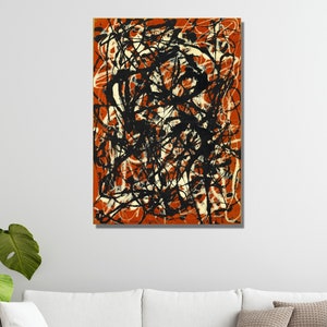 Impresión de forma libre, diseño de arte mural en lienzo de Jackson Pollock, póster decorativo para el hogar y la oficina, póster o lienzo listo para colgar.
