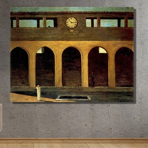 Giorgio De Chirico&#39;s The Enigma of the Hour Canvas Wall Art Desing,Wall Decor,Print,Poster,For Home & Office Decoration,Canvas Ready To Hang