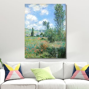 Claude Monet Canvas Wall Art Design,Veduta di Vetheuil Print,Poster For Home,Office Decoration, Impressionism Poster Or Canvas Ready To Hang