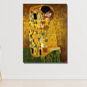The Kiss Print, Gustav Klimt Poster, Gustav Klimt Canvas Wall Art Design,For Home & Office Decoration,Poster Or Canvas Ready To Hang