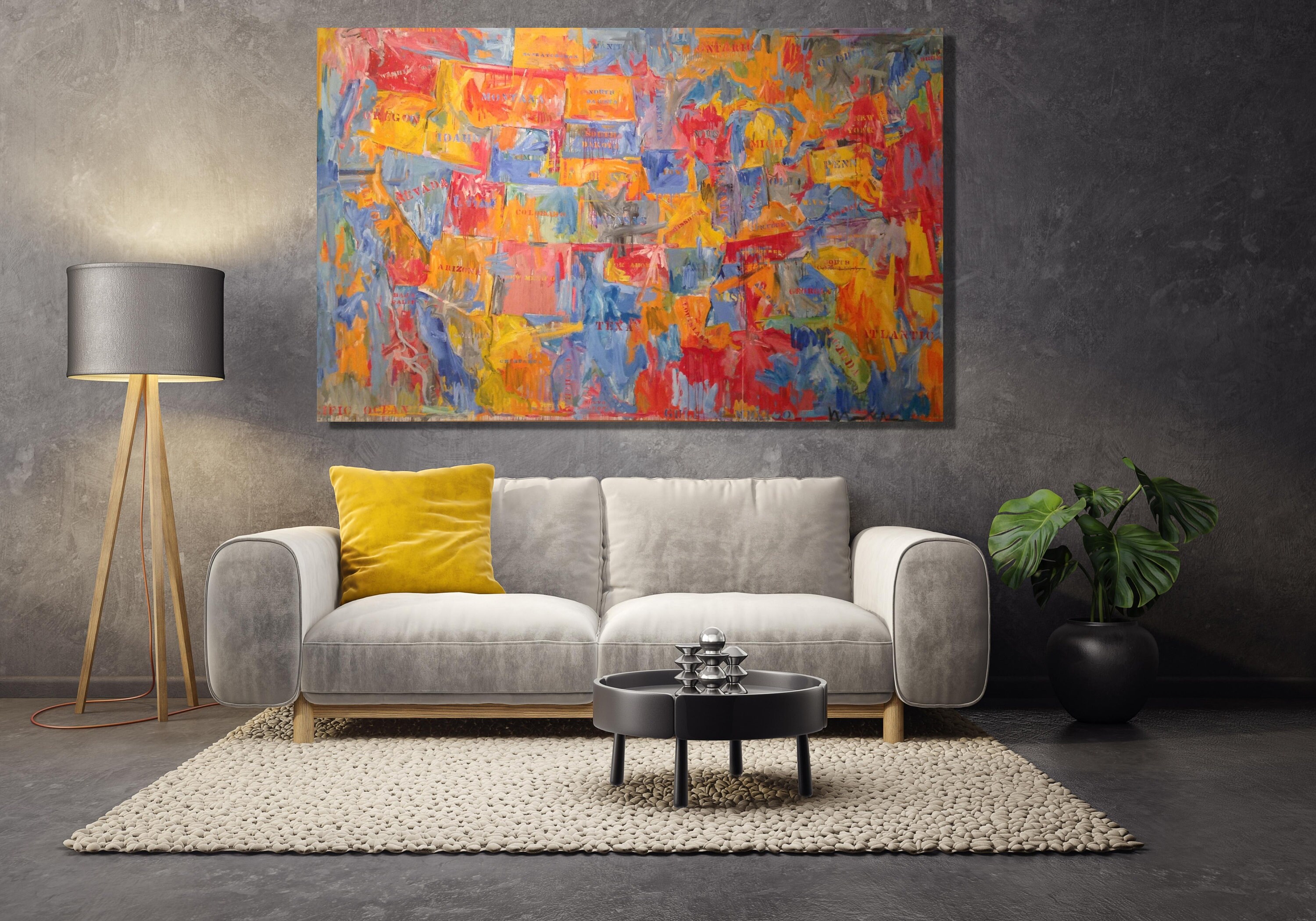 Jasper Johns Print Map Canvas Wall Art Design Poster Print - Etsy